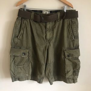 American Eagle Cargo Shorts Long Tactical Military Utility Green Size 34